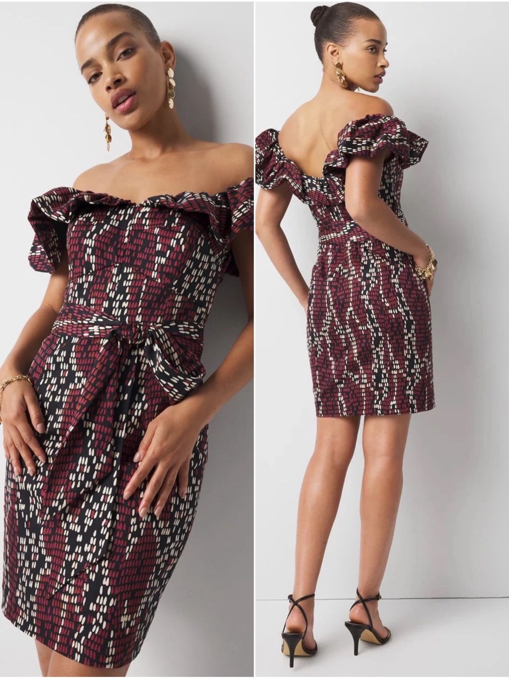 NWT WHBM Off-the-Shoulder Poplin Mini Dress